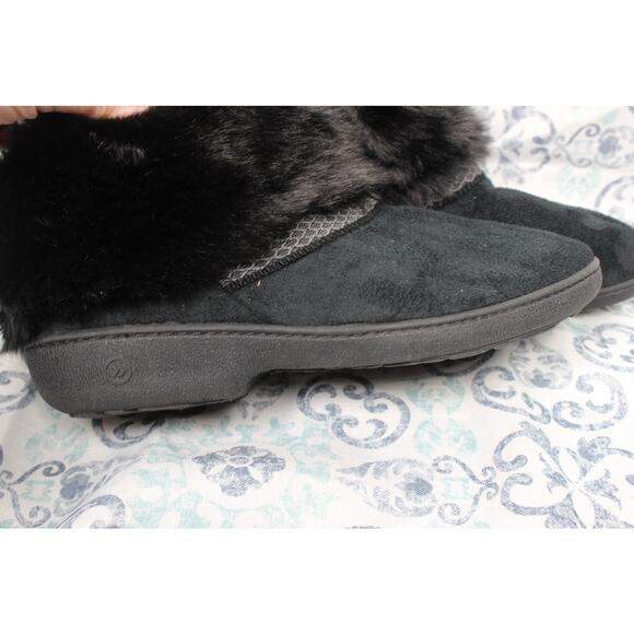 Isotoner Womens Microsuede‎ Mallory Boot Slippers Womens Size 9,5-10 Black - Picture 4 of 8